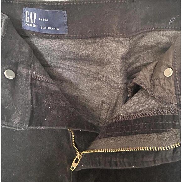 Gap High Rise 70s Flare Black Faux-Suede Women's Jeans - Picture 4 of 6